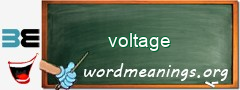 WordMeaning blackboard for voltage